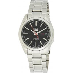 SEIKO 5 Automatic Black Dial Stainless Steel Meninchs Watch SNKL45J1