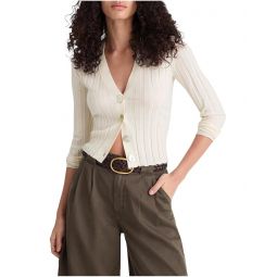 Womens Madewell Merino Silk Akila Wide Rib Cardigan