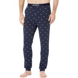Mens Lacoste Crocodile Patterned Stretch Cotton Pyjama Pants