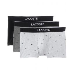 Mens Lacoste Cotton Stretch Mini Croc Print Trunks 3-pack