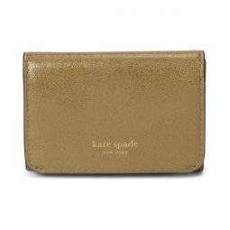 Kate Spade New York Halo Glazed Leather Card Case Trifold Wallet
