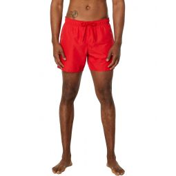 Mens Lacoste Solid Elastic Waist Swim Trunks