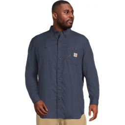 Mens Carhartt Big & Tall Flame-Resistant Force Original Fit Lightweight Long Sleeve Button Front Shirt