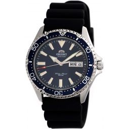 ORIENT Mens Diving Sports Automatic 200m Watch with Rubber Strap Blue Dial RA-AA0006L