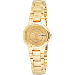 Seiko Women's SYME58 Seiko 5 Automatic Gold Dial Gold-Tone Stainless Steel Watch