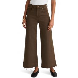 Womens Madewell Flared Wide-Leg Crop Jean in Dark Mocha