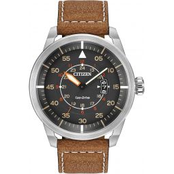 Citizen Men's Eco-Drive 3-Hand Date Avion Watch with Leather Strap (Style: AW1361:10H)