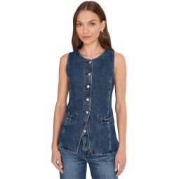 Womens Madewell Crewneck Vest In Greendale Wash