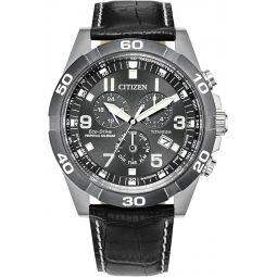 Citizen Meninchs Eco-Drive Sport Casual Brycen Chronograph Watch, Super Titanium, Perpetual Calendar, Tachymeter 12/24 Hour Time, Alarm, Date