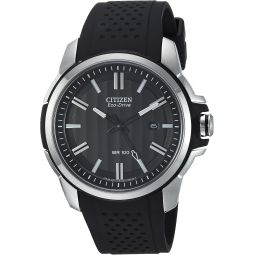 Citizen Eco-Drive Weekender Mens Watch, Stainless Steel with Polyurethane Strap