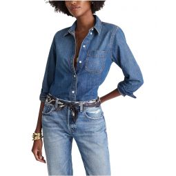 Womens Madewell Perfect Tuckable Shirt In Greendale Wash