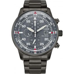 Citizen Meninchs Eco-Drive Sport Casual Brycen Weekender Chronograph Gray Stainless Steel Watch, 12/24 Hour Time, Date, Luminous Markers, 44mm