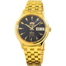 Orient TriStar Mens Classical Automatic Black Dial Gold Watch AB05004B