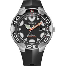 Citizen Promaster Dive Eco Drive Orca Watch, Stainless Steel Case, Black Polyurethane Strap, 3 Hand, ISO Compliant (Model:BN0230-04E)