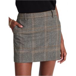 Womens Madewell Trouser Mini Skirt - Plain Weave Plaid
