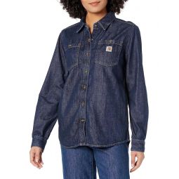 Womens Carhartt Relaxed Fit Midweight Denim Overshirt