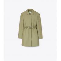 BELTED TWILL COAT