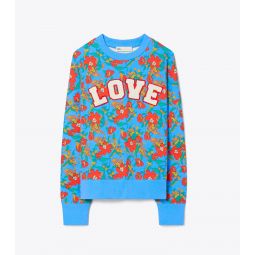 HEAVY FRENCH TERRY PRINTED LOVE CREW