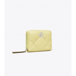 KIRA CLOVER DIAMOND QUILT SMALL ZIP AROUND WALLET
