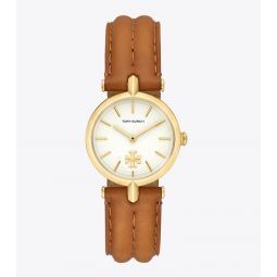 KIRA WATCH, LEATHER/GOLD-TONE STAINLESS STEEL
