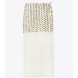 MIRROR EMBELLISHED DOUBLE-LAYER SKIRT