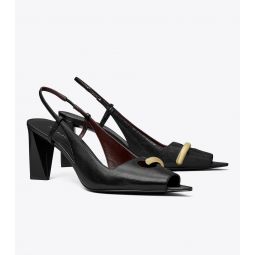 PIERCED PEEP-TOE SLINGBACK