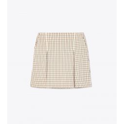 PLEATED-FRONT TWILL GOLF SKIRT