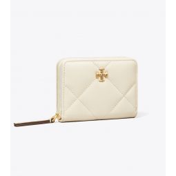 SMALL KIRA DIAMOND QUILT ZIP-AROUND WALLET