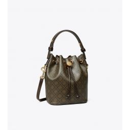 T MONOGRAM COATED CANVAS MINI BUCKET BAG