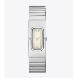 T WATCH, SILVER-TONE STAINLESS STEEL
