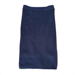 textured crochet skirt in navy blue