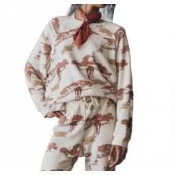 the slouch sweatshirt in riding horses print