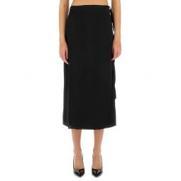 flowing black silk skirt