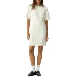 crepe boxy sleeve dress