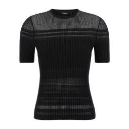 textured ribbed t-shirt with stretch blend