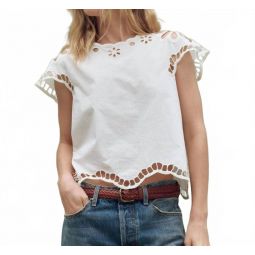 the super bloom eyelet top in white