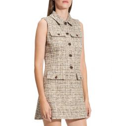mix tweed military mini dress