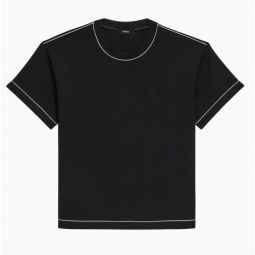 short sleeve stitch tee in black