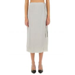 flowing silk midi skirt