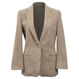 single-breasted blazer in brown tweed wool