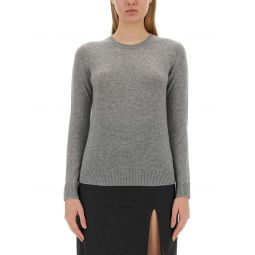 slim-fit cashmere sweater with round neckline