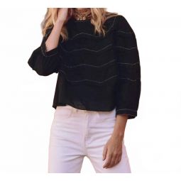 beaded chevron top in black