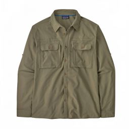 mens self guided sun shirt in river rock green