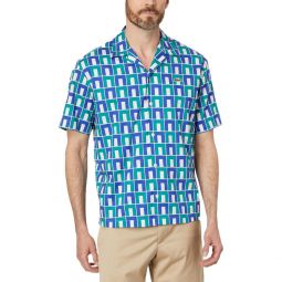 mens printed cotton button-down shirt