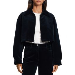 velvet a-line zip jacket