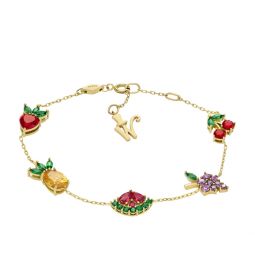 womens willy wonka x special edition gold-tone stainless steel station bracelet