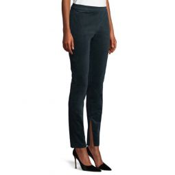 corduroy slim pants in oslo green