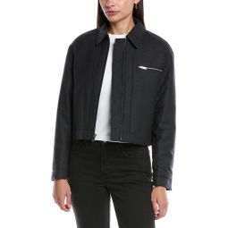 crop wool-blend jacket