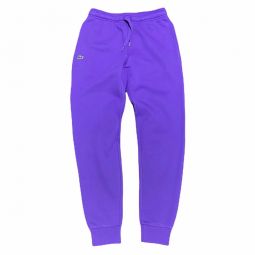 mens sport fleece tennis sweatpants in purple
