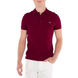 stretch pique short-sleeve slim fit polo shirt
